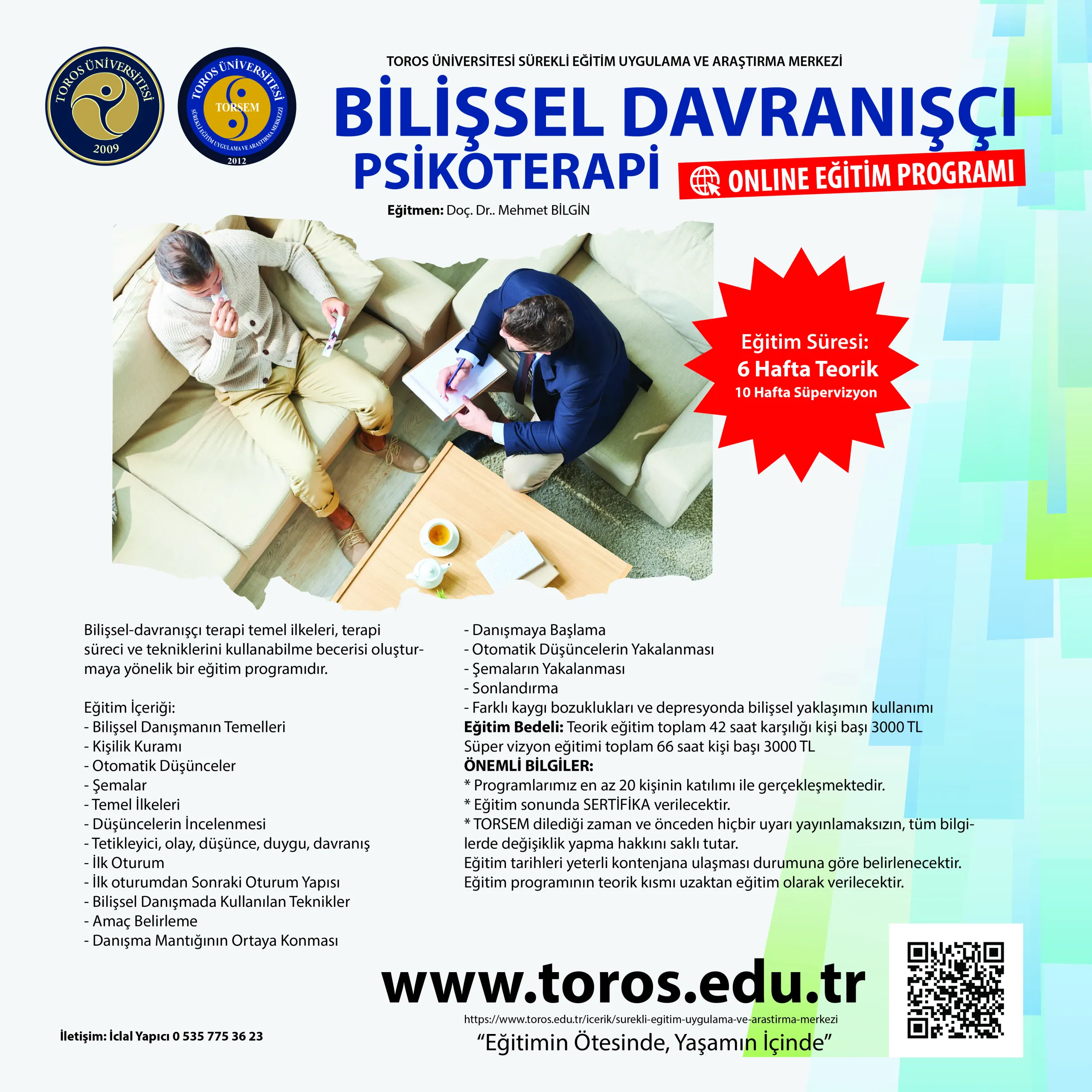 TORSEM Bilişsel Davranışçı Psikoterapi Eğitimi Başvuruları Başladı...