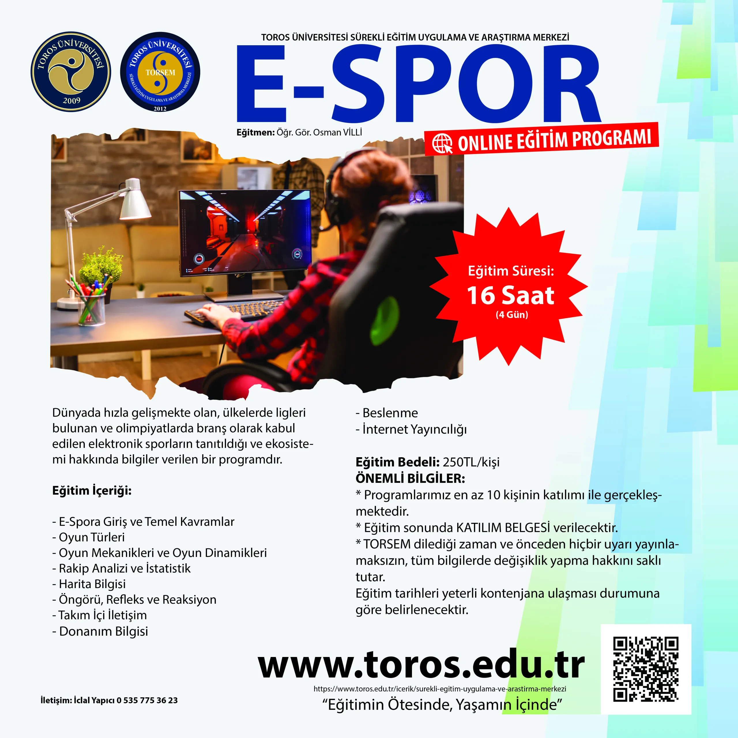 TORSEM E-Spor Eğitimi Başvuruları Başladı...