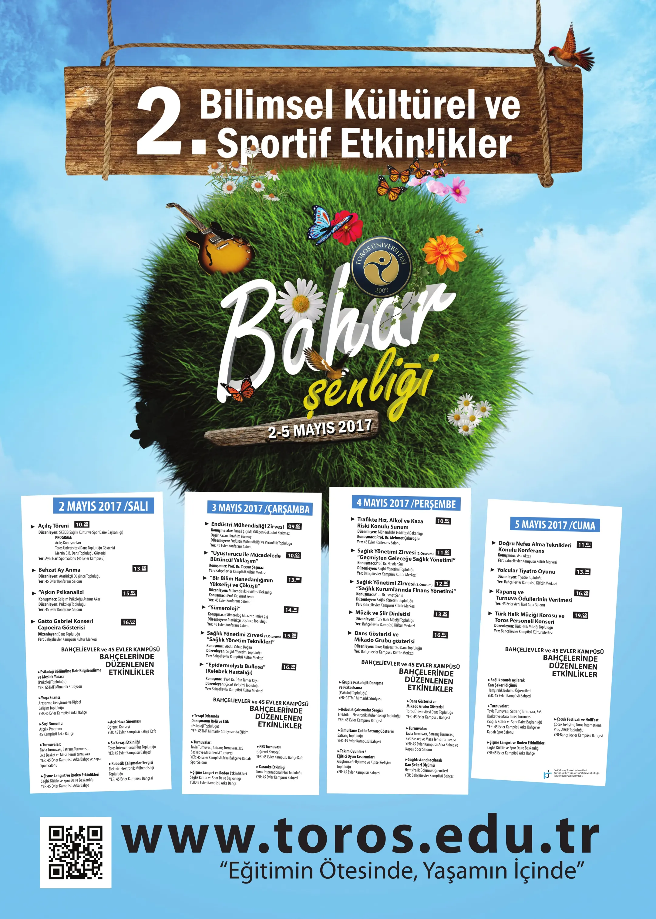 Toros Üniversitesi 2 Bilimsel Kültürel ve Sportif Etkinlikler Programı Belli Oldu