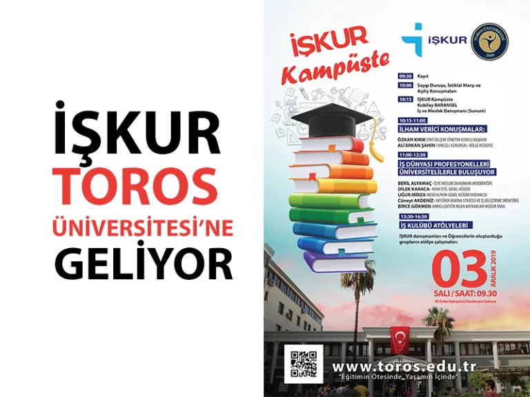 İşkur Kampüste 3 Aralık’ta Toros Üniversitesinde Olacak