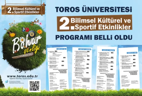 Toros Üniversitesi 2 Bilimsel Kültürel ve Sportif Etkinlikler Programı Belli Oldu