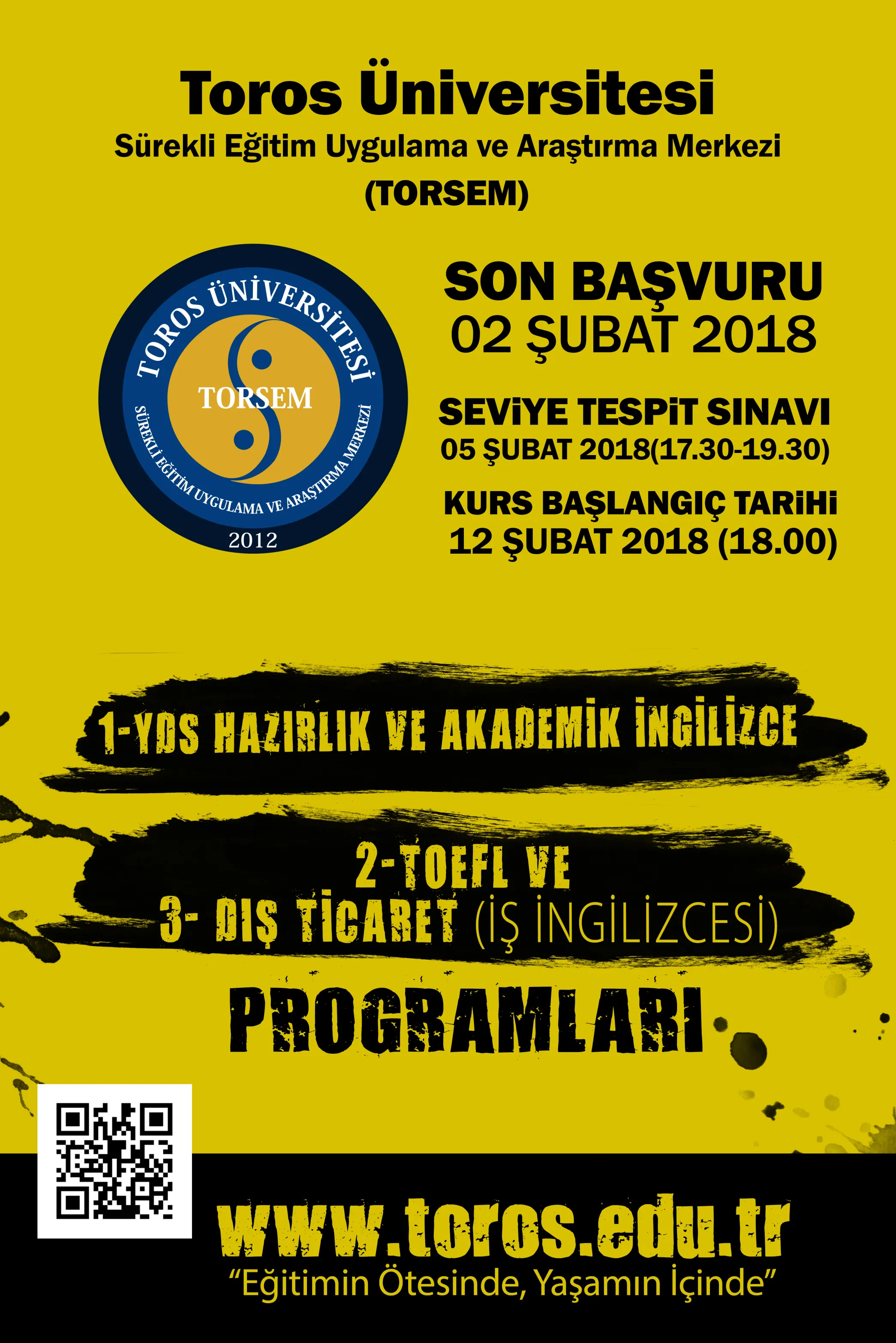 TORSEM Yds Hazırlık ve Akademik İngilizce, Toefl ve Dış Ticaret ( İş İngilizcesi) Programları