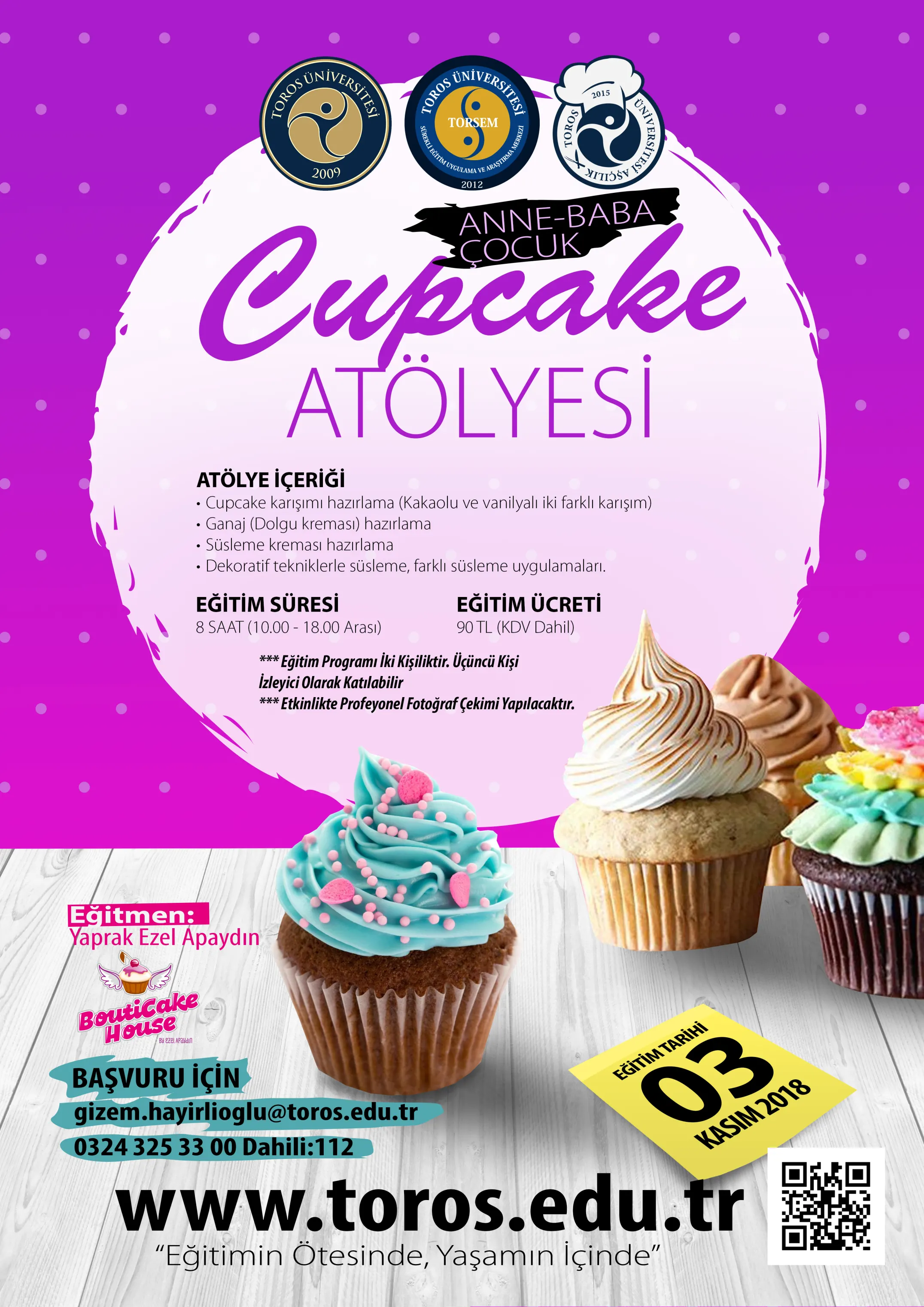 Cupcake Atölyesi Eğitim Programı Eğitimi