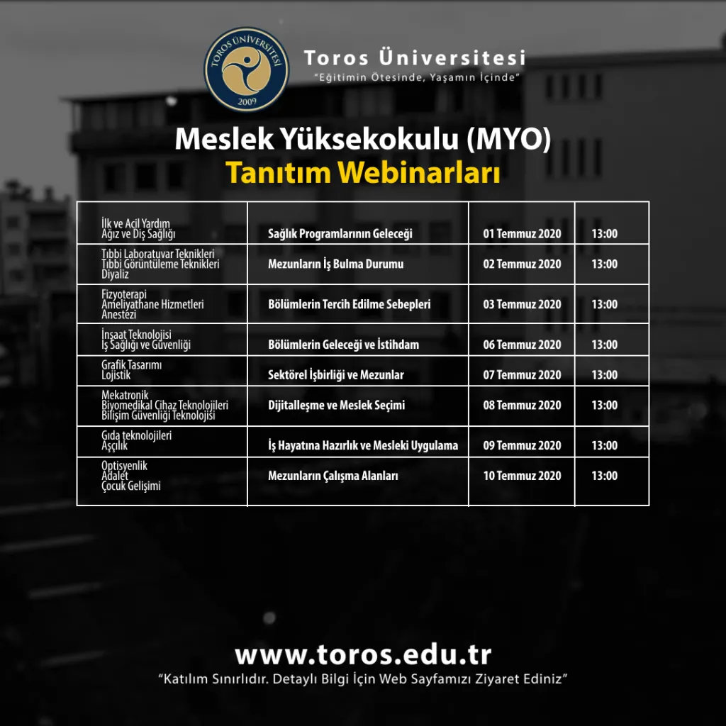 Meslek Yüksekokulu’ndan Webınar Tanıtımları