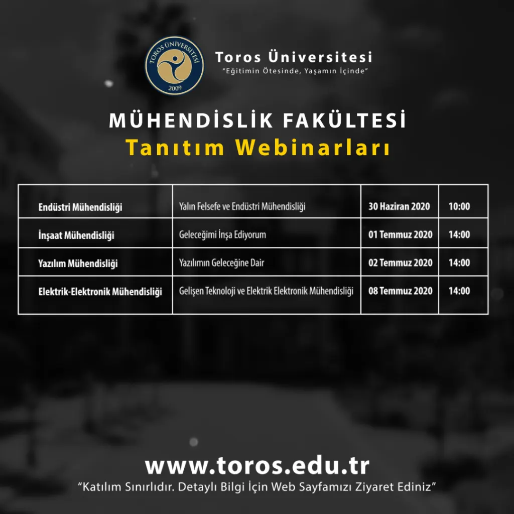 Mühendislik Fakültesi’nden Webınar Tanıtımları Mühendislik Fakültesi’nden Webınar Tanıtımları