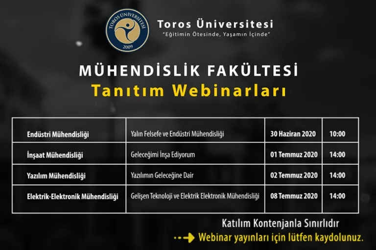 Mühendislik Fakültesi’nden Webınar Tanıtımları