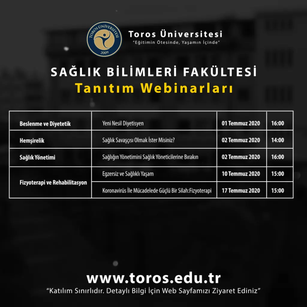 Sağlık Bilimleri Fakültesi’nden Webınar Tanıtımları