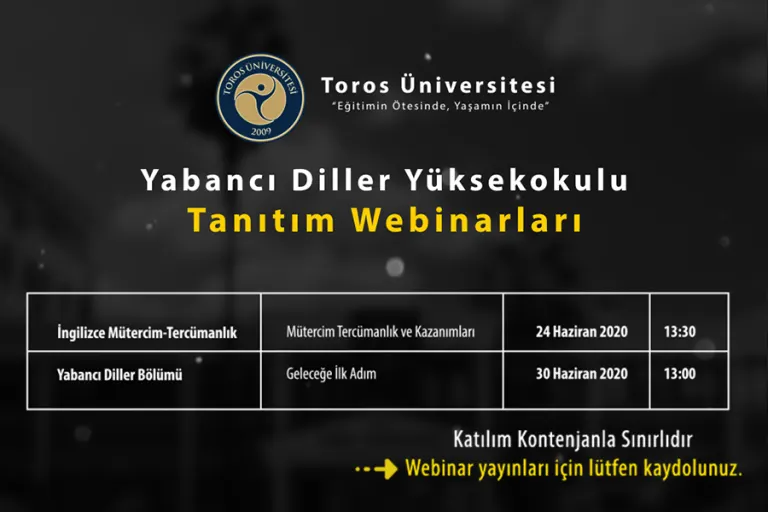 Yabancı Diller  Yüksekokulu’ndan Webınar Tanıtımları