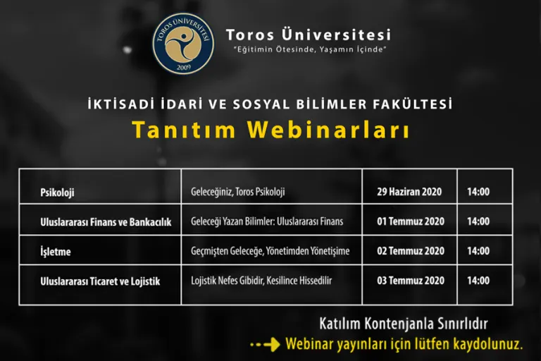 İktisadi, İdari ve  Sosyal Bilimler Fakültesi’nden Webınar Tanıtımları