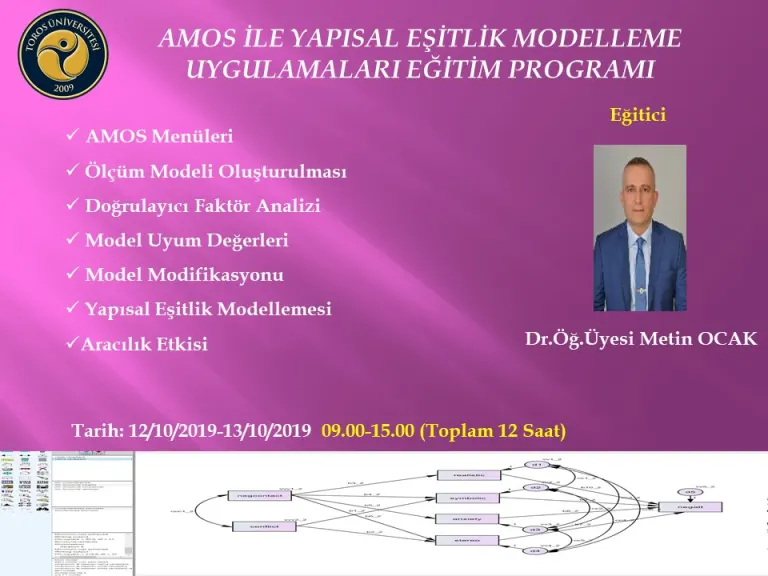 Amos Uygulamaları Eğitim Programı Amos Uygulamaları Eğitim Programı
