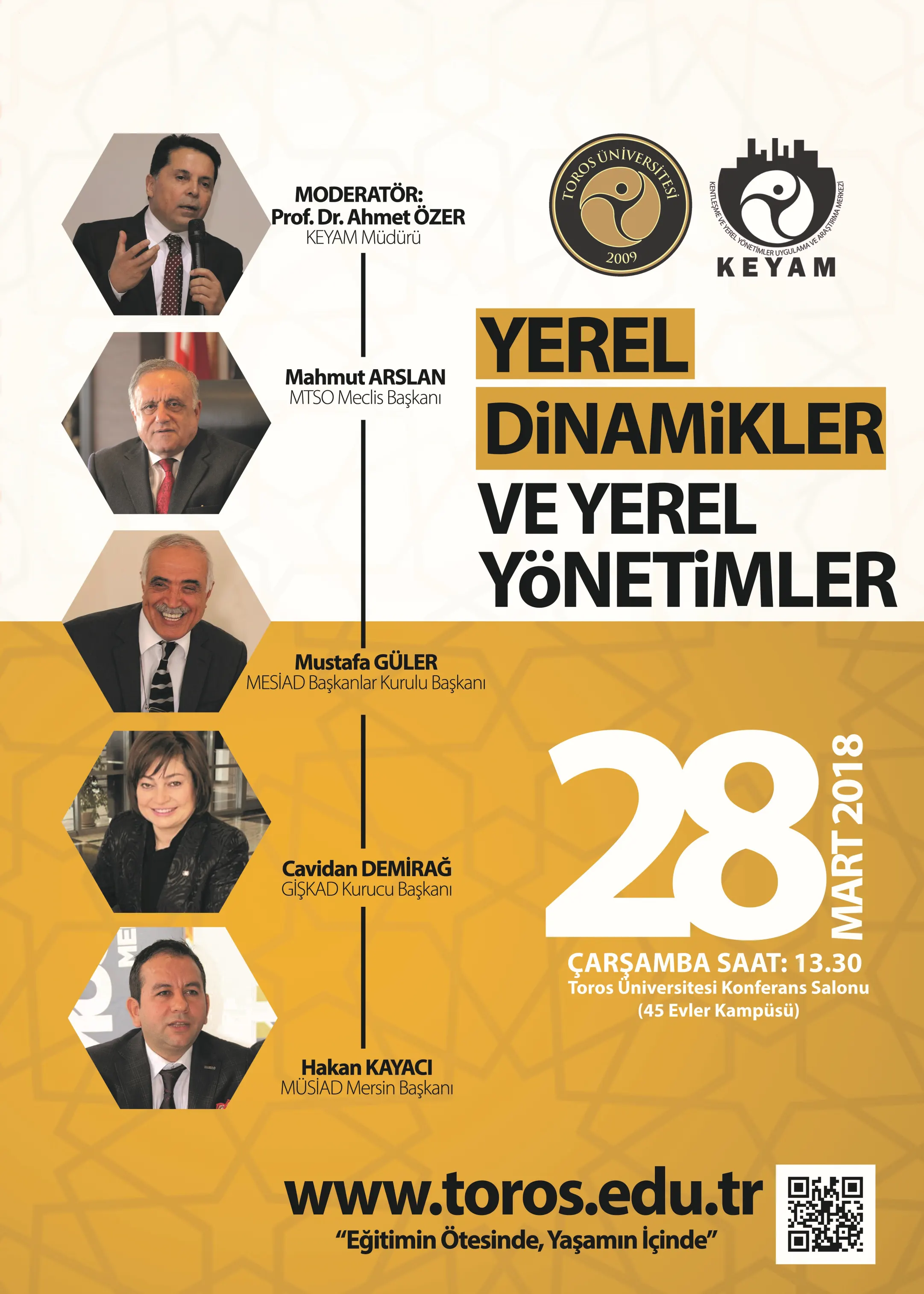 KEYAM (Yerel Dinamikler ve Yerel Yönetimler) PANELİ, 28 MART Çarşamba GÜNÜ SAAT:13:30'DE, 45 EVLER KAMPÜSÜ KÜLTÜR MERKEZİNDE