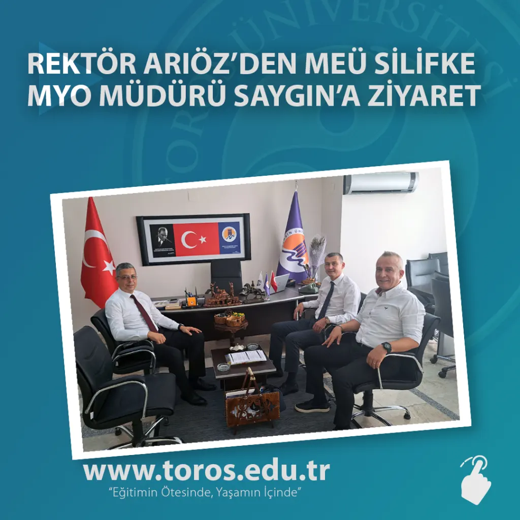 Rektör Arıöz’den Meü Silifke MYO Müdürü Saygın’a Ziyaret