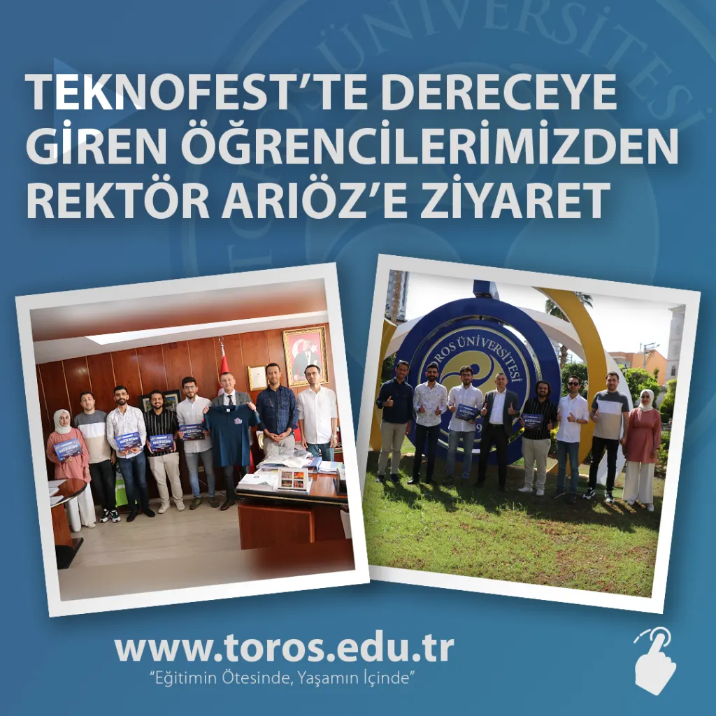 Teknofest 2023'te finale çıkan Smartlab Harvest Business Takımı Rektörümüzü ziyaret etti