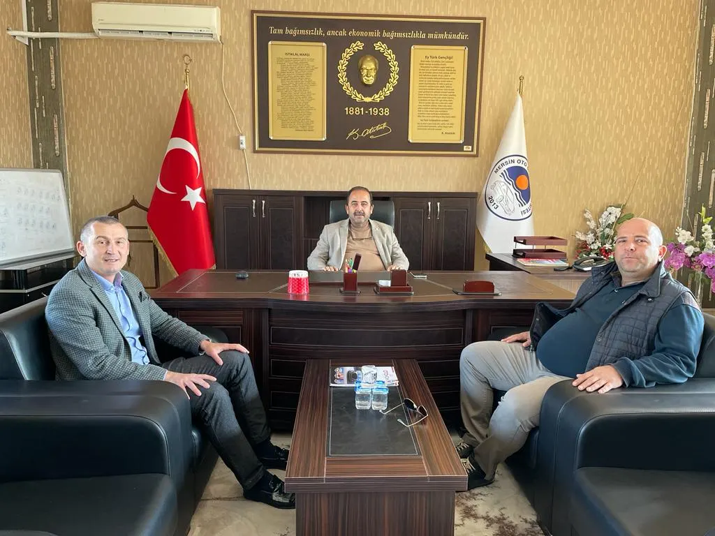 Rektör Arıöz ve Genel Sekreter Aşkın’dan Mersin Oto Galericiler Sitesi Yönetim Kurulu Başkanı Koçaçoğlu’na Ziyaret