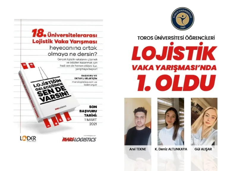 Toros Üniversitesi Öğrencileri Lojistik Vaka Yarışması’nda 1. Oldu