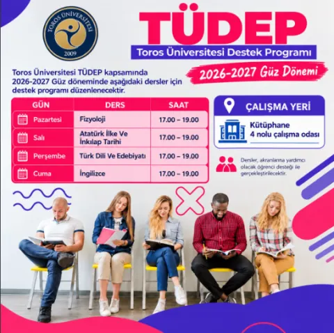 Announcement Regarding The Toros University Support Program (tüdep) For The Fall Semester Of The 2026-2027 Academic Year – Vocational School Of Health Services