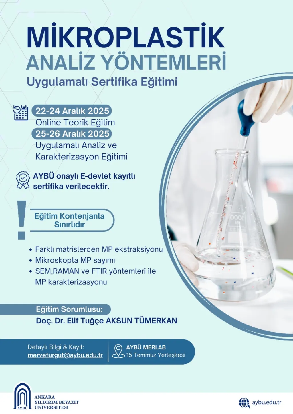 ANKARA YILDIRIM BEYAZIT ÜNIVERSITESI - Mikroplastik Analiz Egitimi