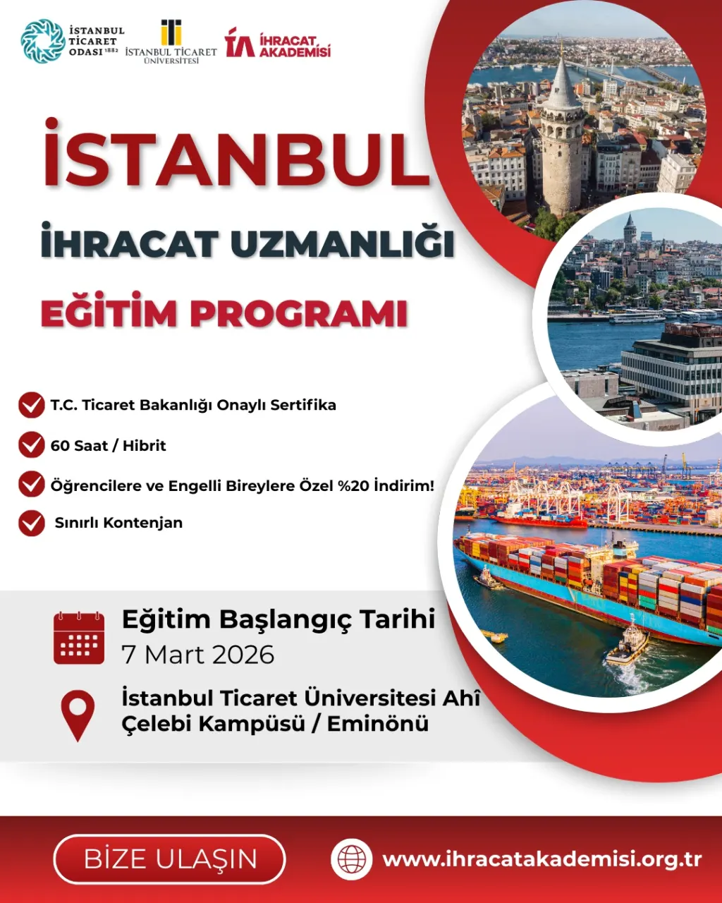 İSTANBUL TİCARET ÜNİVERSİTESİ - İhracat Akademisi Eğitim Programı Duyurusu İSTANBUL TİCARET ÜNİVERSİTESİ - İhracat Akademisi Eğitim Programı Duyurusu