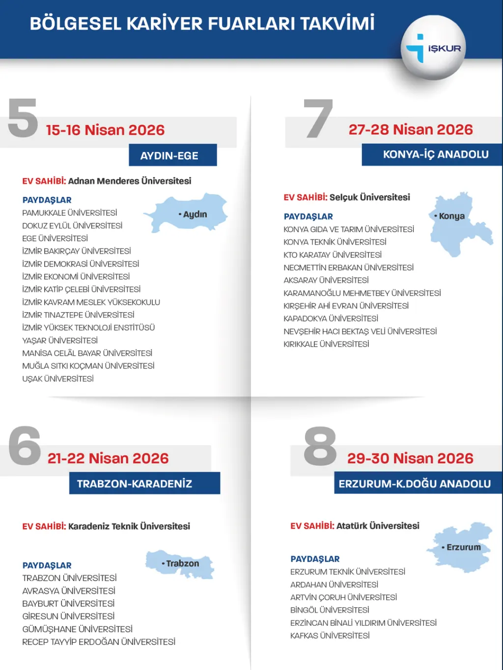 YÜKSEKÖGRETIM KURULU BASKANLIGI - 2026 Yılı Bölgesel Kariyer Fuarları Hakkında