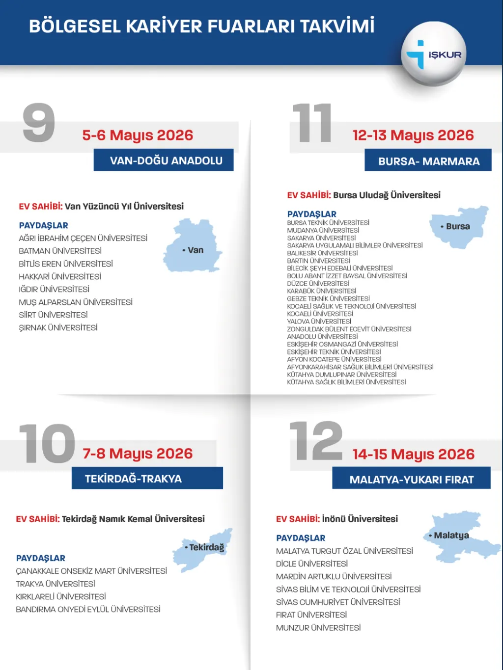 YÜKSEKÖGRETIM KURULU BASKANLIGI - 2026 Yılı Bölgesel Kariyer Fuarları Hakkında