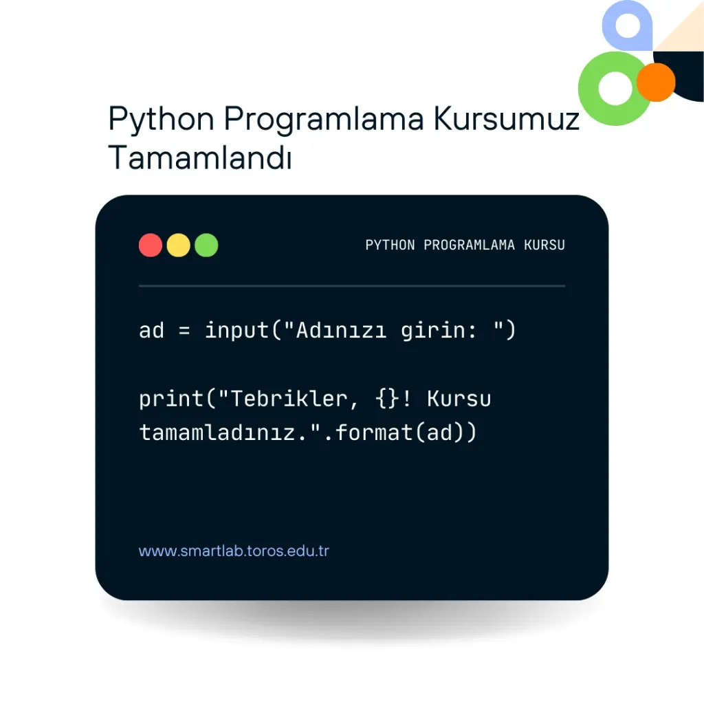 The Python Programming course organized by Smartlab has been completed.