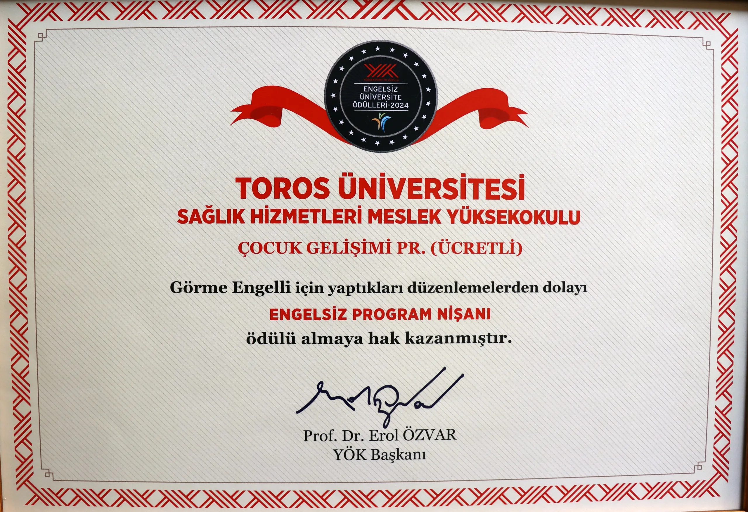 Toros Üniversitesi Engelsiz Üniversite Ödülleri'nde 2 Ödül Birden Aldı