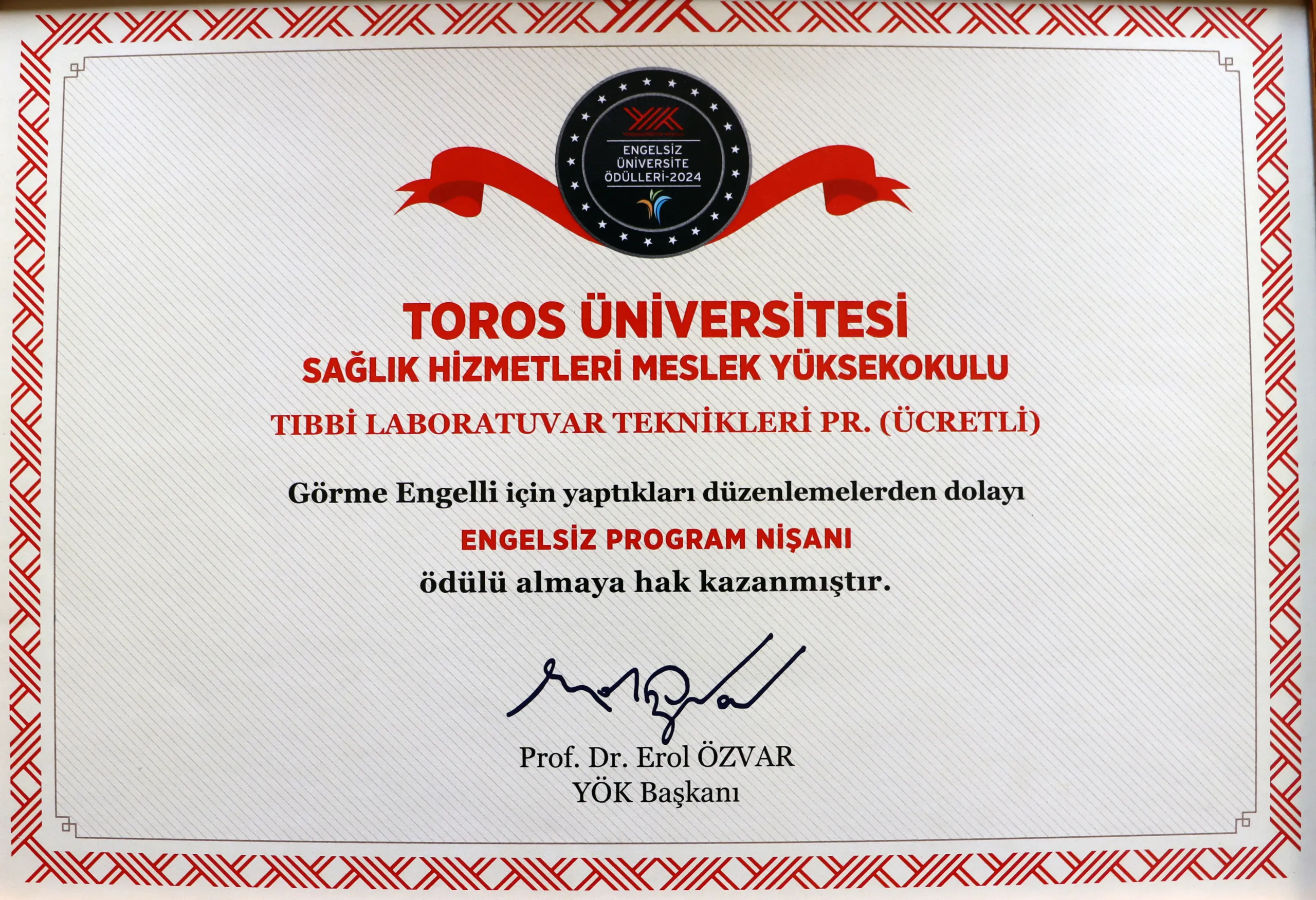 Toros Üniversitesi Engelsiz Üniversite Ödülleri'nde 2 Ödül Birden Aldı