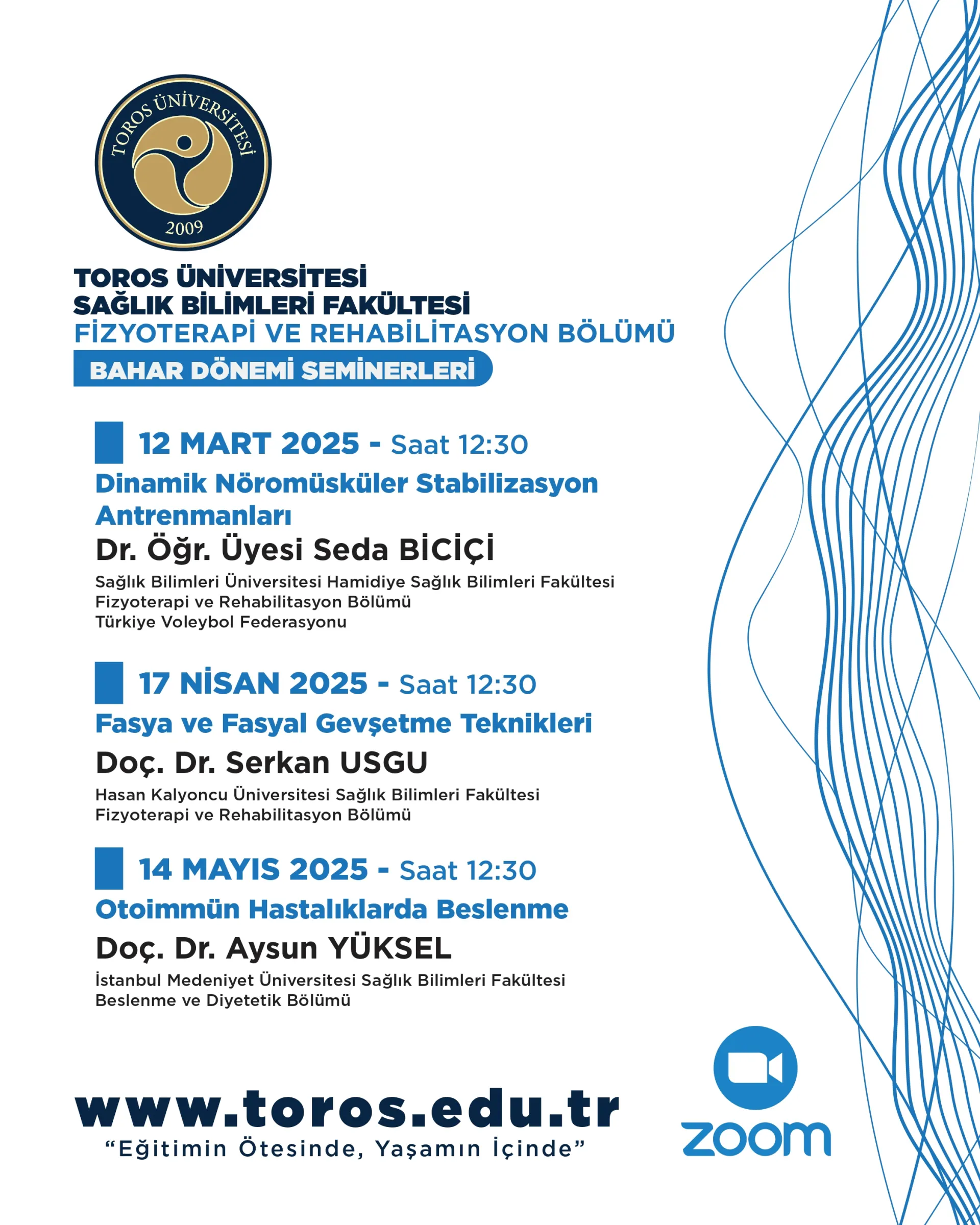 Fizyoterapi ve Rehabilitasyon Bölümü Bahar Dönemi Seminerleri