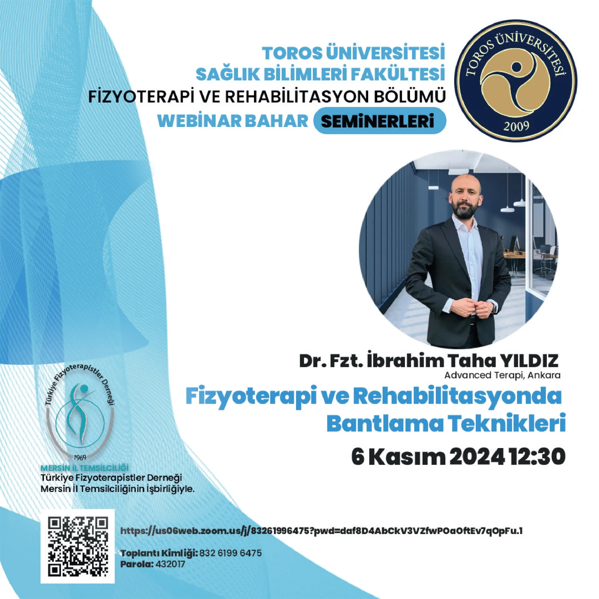 Fizyoterapi ve Rehabilitasyon Bölümü Bahar Seminerleri Güz Dönemi Programı