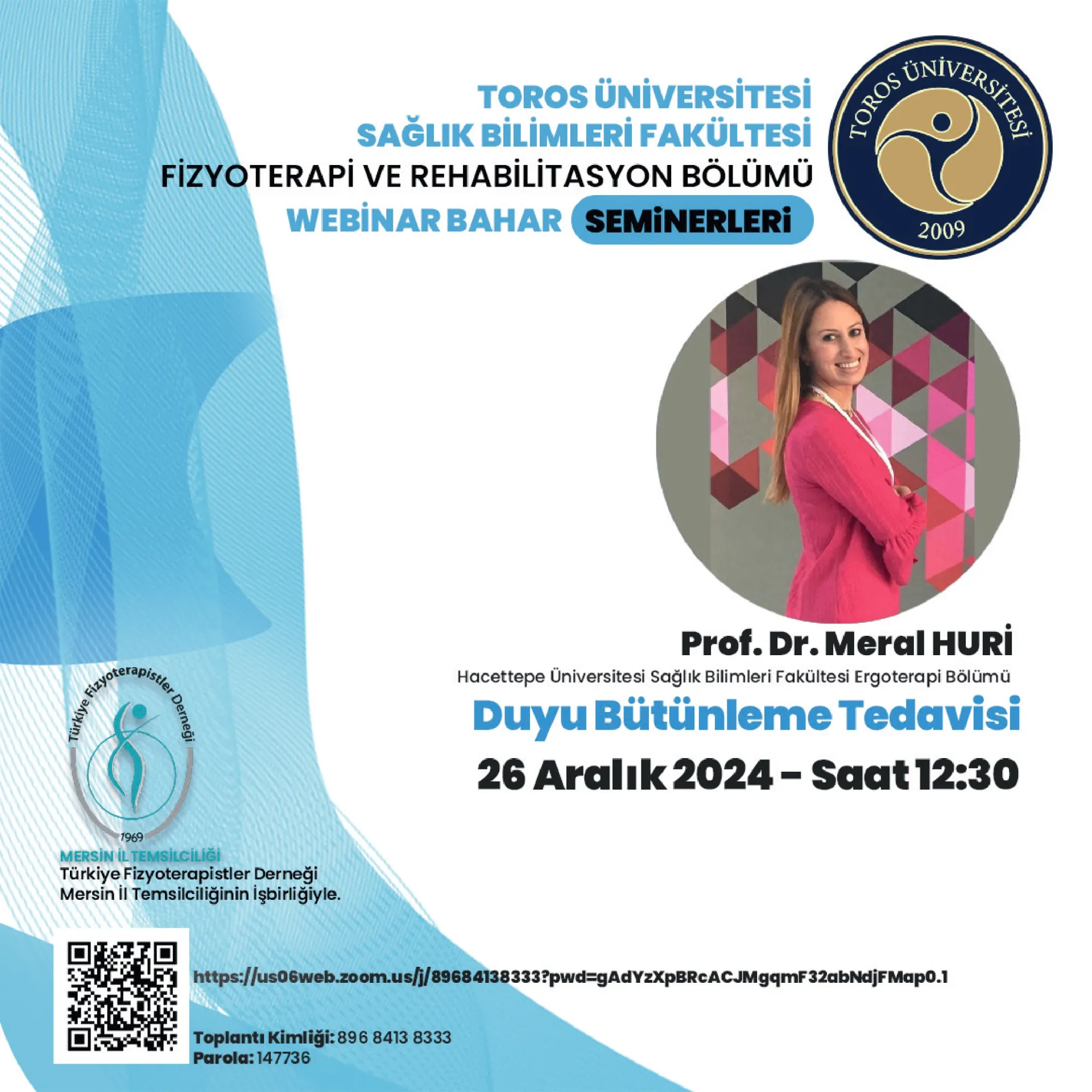 Fizyoterapi ve Rehabilitasyon Bölümü Bahar Seminerleri Güz Dönemi Programı