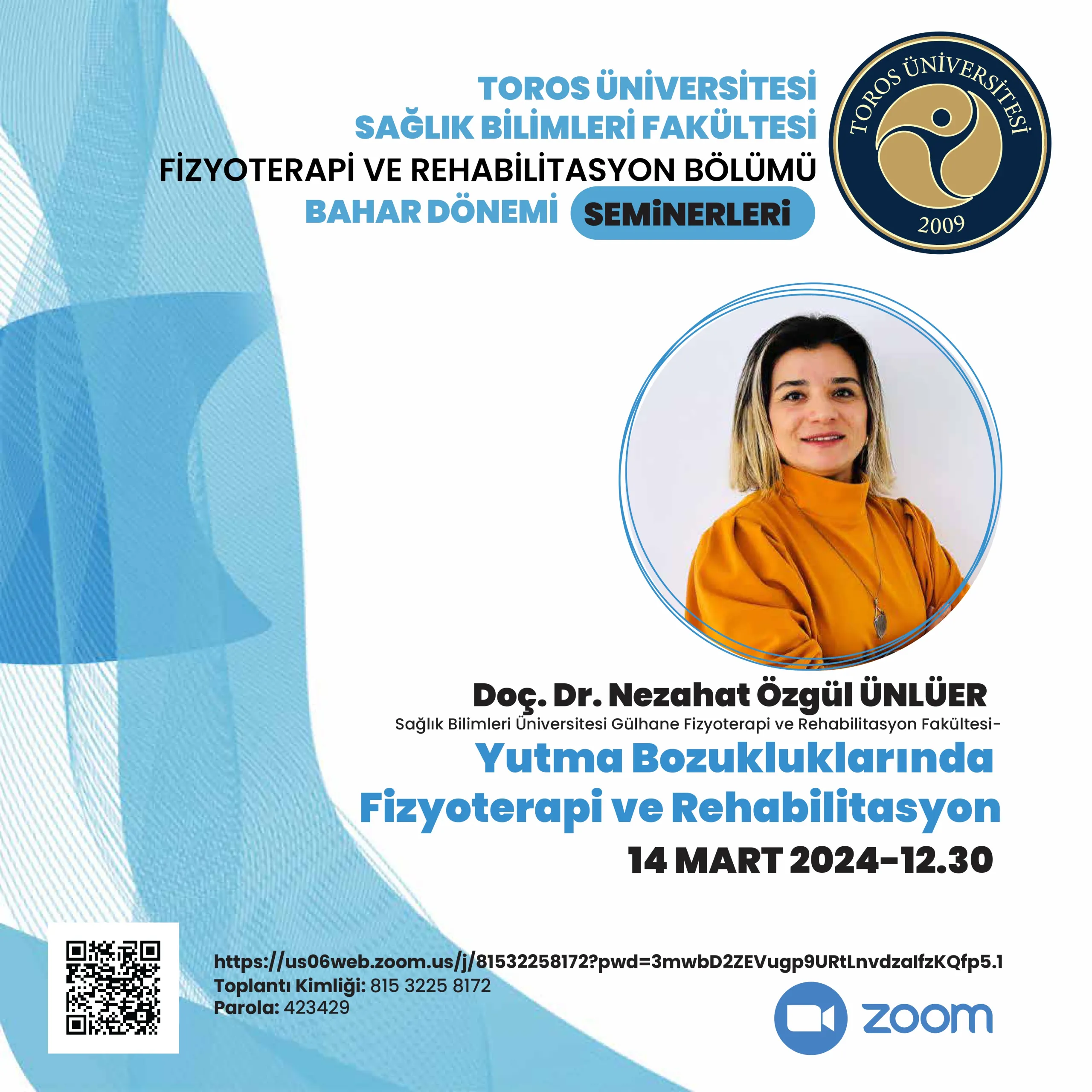 Fizyoterapi ve Rehabilitasyon Bölümü Bahar Dönemi Seminerleri
