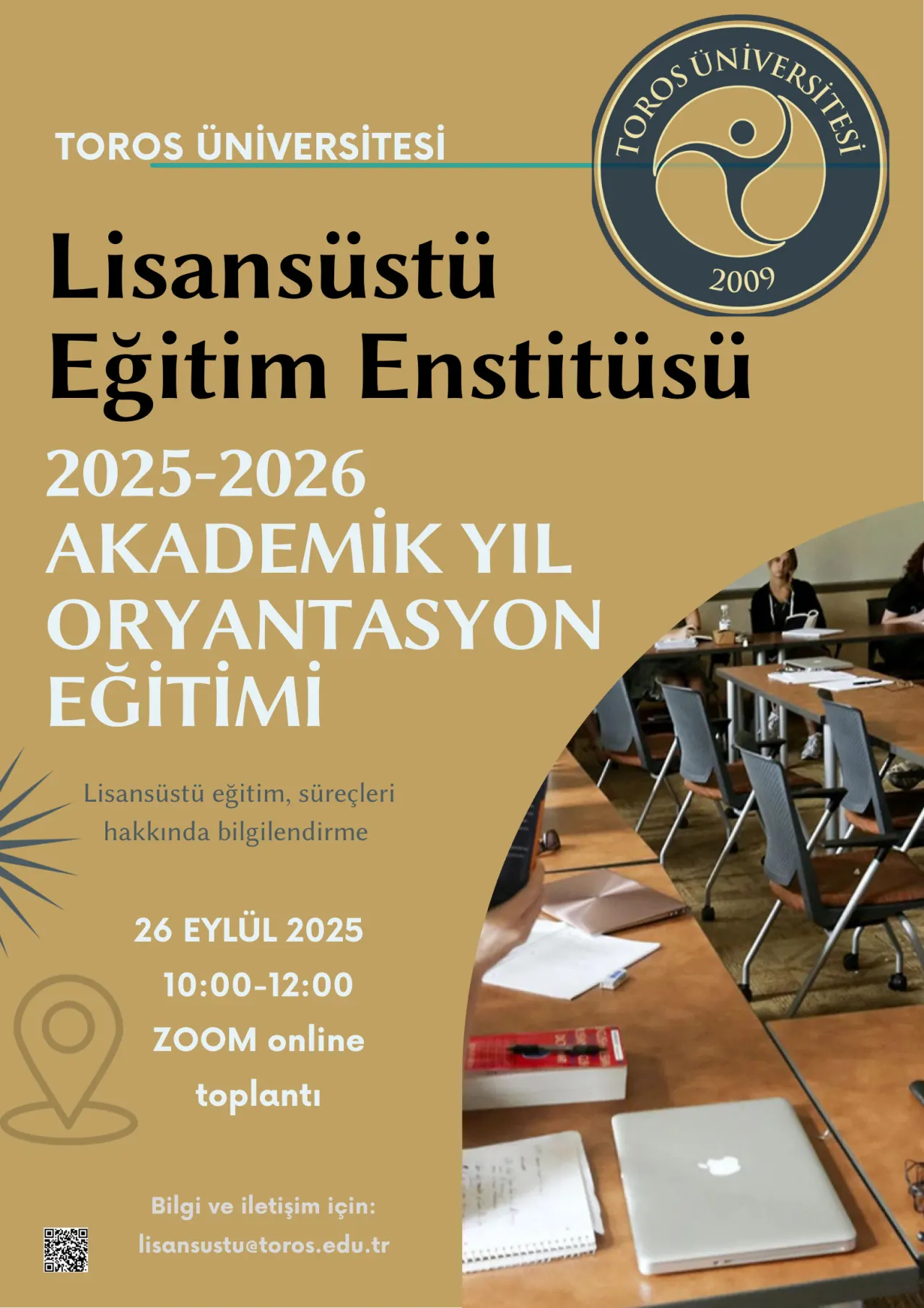 Lisansüstü Eğitim Enstitüsü 2025 Yılı Oryantasyon Genel Programı 2025-2026 Eğitim-Öğretim Güz Yarıyılı Oryantasyon Afişi